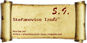 Stefanovics Izsó névjegykártya